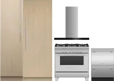 5 Piece Package Includes Refrigerator, Freezer, Range, Hood And Dishwasher